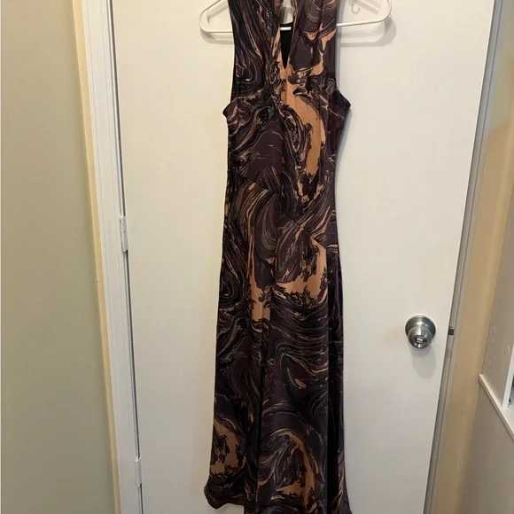 Black and Brown Marble Maxi Dress - Picture 7 of 8